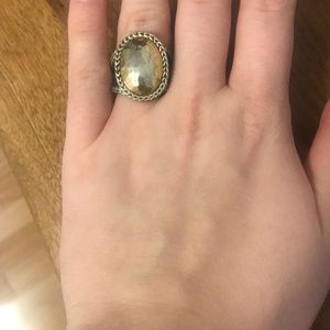 Silver and gold chunky ring